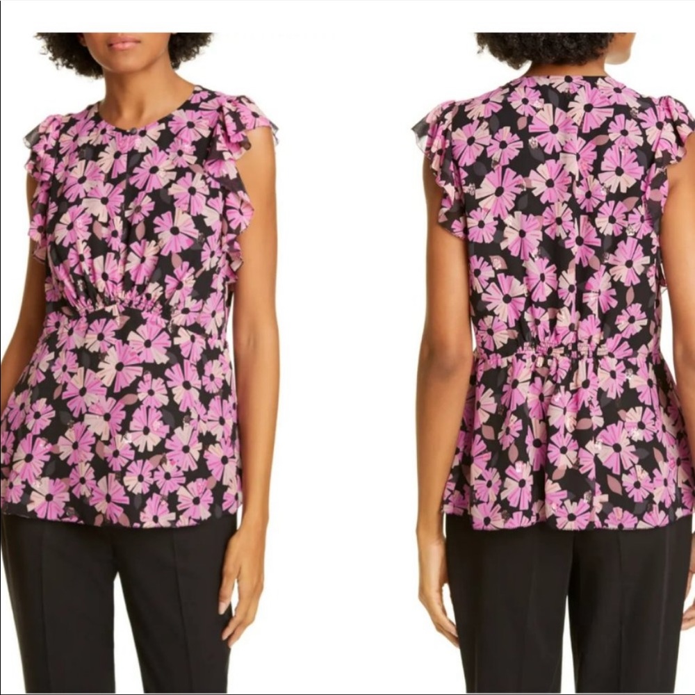 NWT Kate Spade Wallflower Chiffon Shell - 6